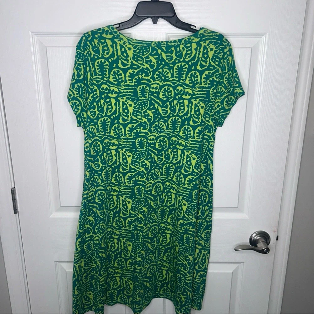 Soft surroundings dress SZ PL Vibrant Green Patterned Dress excellent condition - Picture 4 of 4